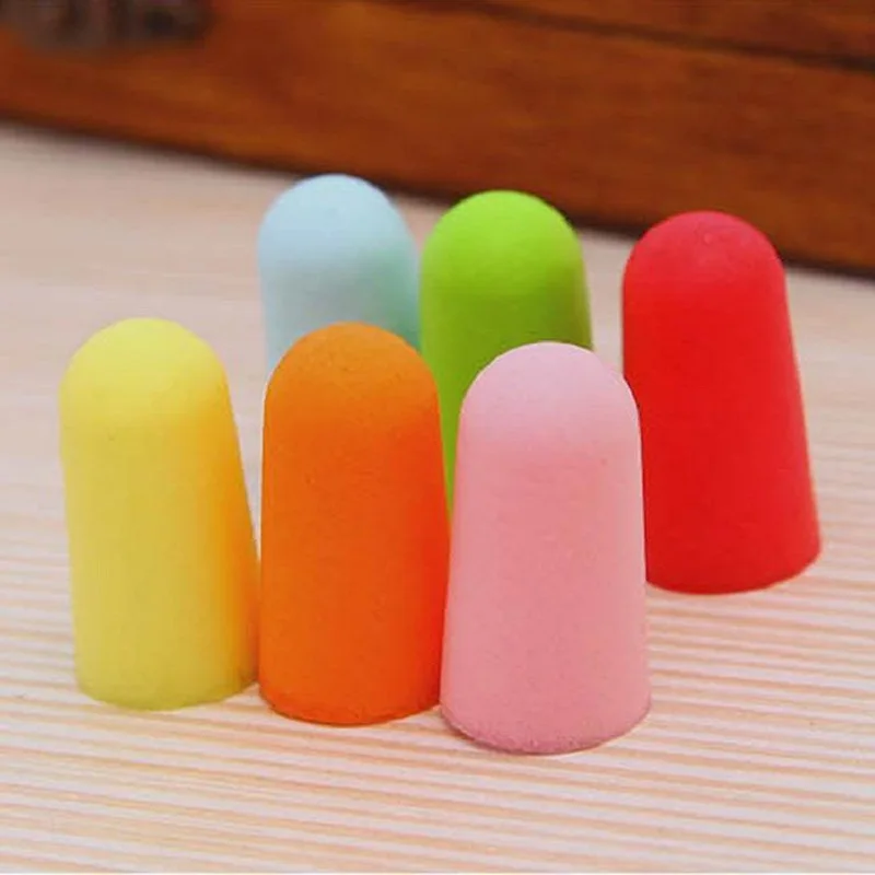 Cute 10 Pair Colour Memory Foam Soft Ear Plugs Sleep Work Travel Plane