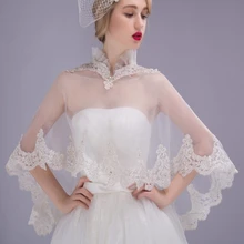 Горячая распродажа болеро для выпускного вечера свадебные платья шаль рукава свадебные палантины алансон кружева аппликация бисероплетение-line свадебный вечер куртка J26