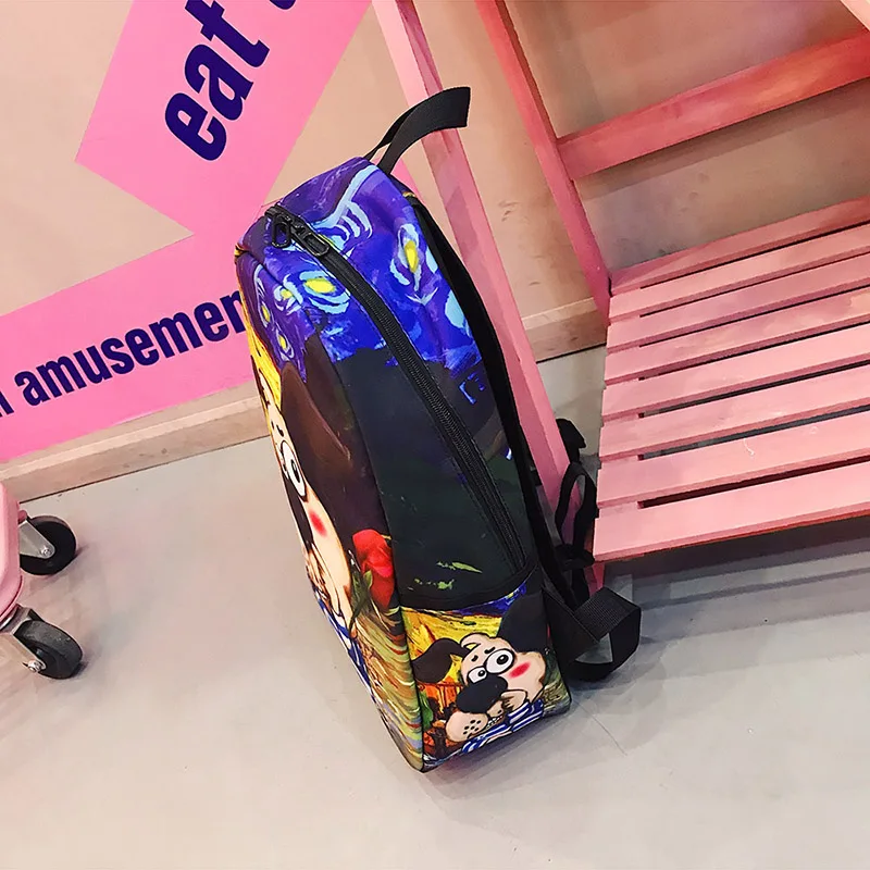 Menghuo New Women Backpacks Girls School Bag 3D Cartoon Cat School Backpack Bag For Girls Printing Backpack Travel Bags Mochilas (1)