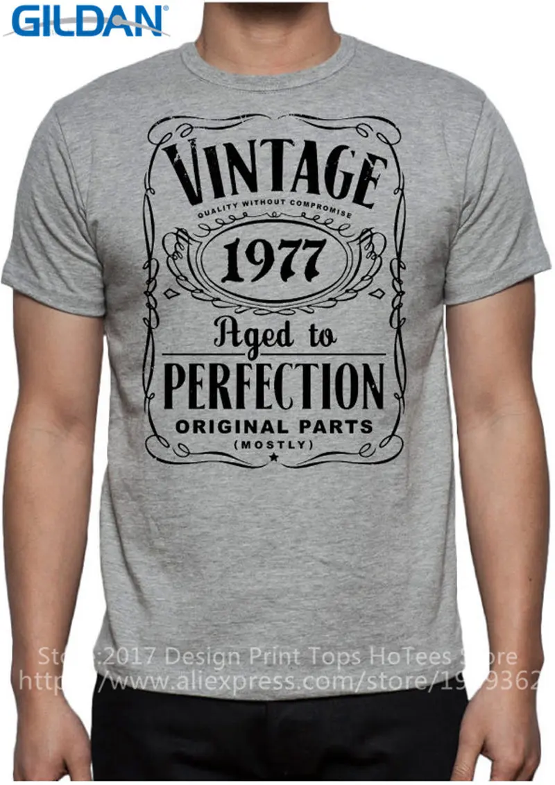

Funny Graphic T Shirts Regular 40Th Birthday Vintage Aged Perfection 1977 40 Year Old Short O-Neck Tee Shirt For Men
