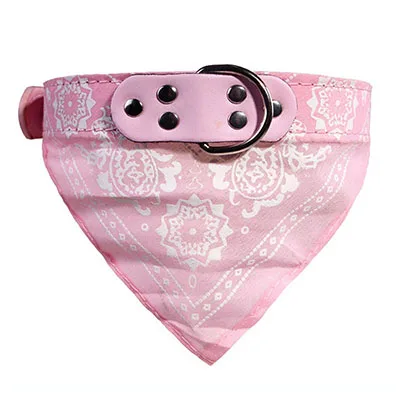 Регулируемый шейный платок для щенков, собак, кошек, ошейник, шарф, аксессуары для кошек и маленьких собак, черный, красный, синий, розовый, фиолетовый - Цвет: Розовый