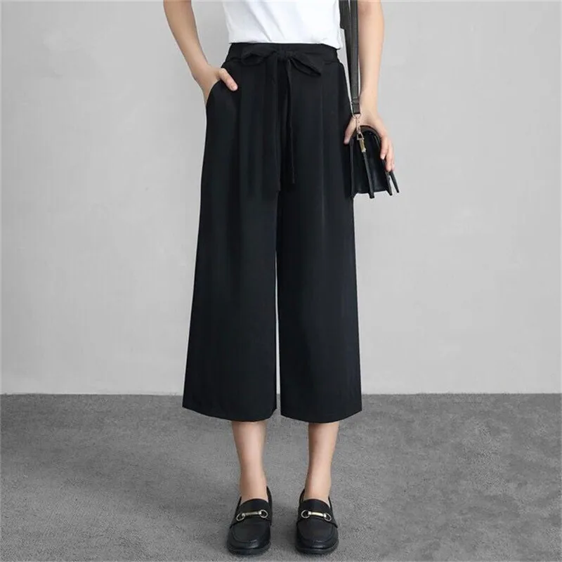 Женские брюки для девочек большой размеры 7XL мода лето 2019 г. сладкий мотобрюки с пояса повседневное широкие прямые брюки темперамент