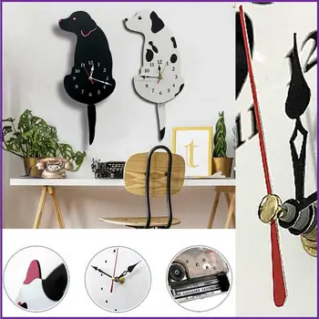 

Cartoon Acrylic Wag Tail Dog Innovative Wall Clock For Living Room As Gifts