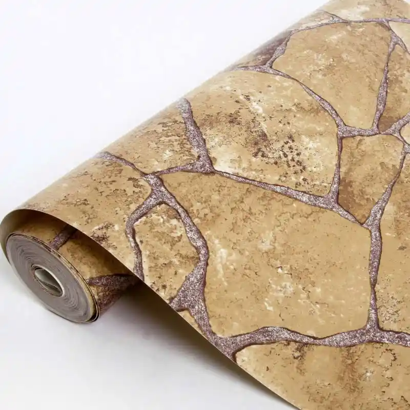 Vintage 3d Mosaico De Piedra De Roca De Ladrillo De Pared De Papel
