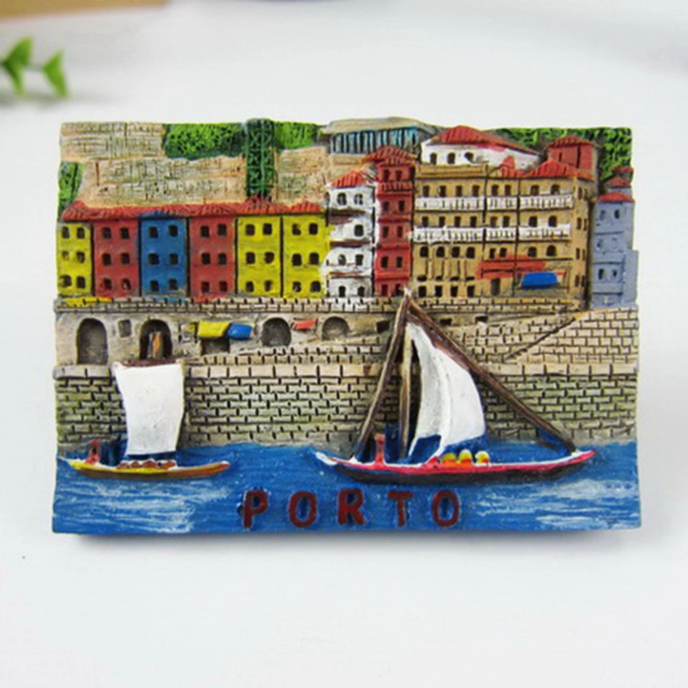 

Portugal Porto Tourist Souvenir Fridge Magnets Handmade Resin Refrigerator Magnetic Stickers Home Decor Creative Decoration