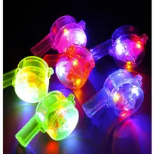 Горячая Распродажа светодиодов Сияющие мерцающие ремешок свисток детские игрушки реквизит для болельщиков свистки подарок