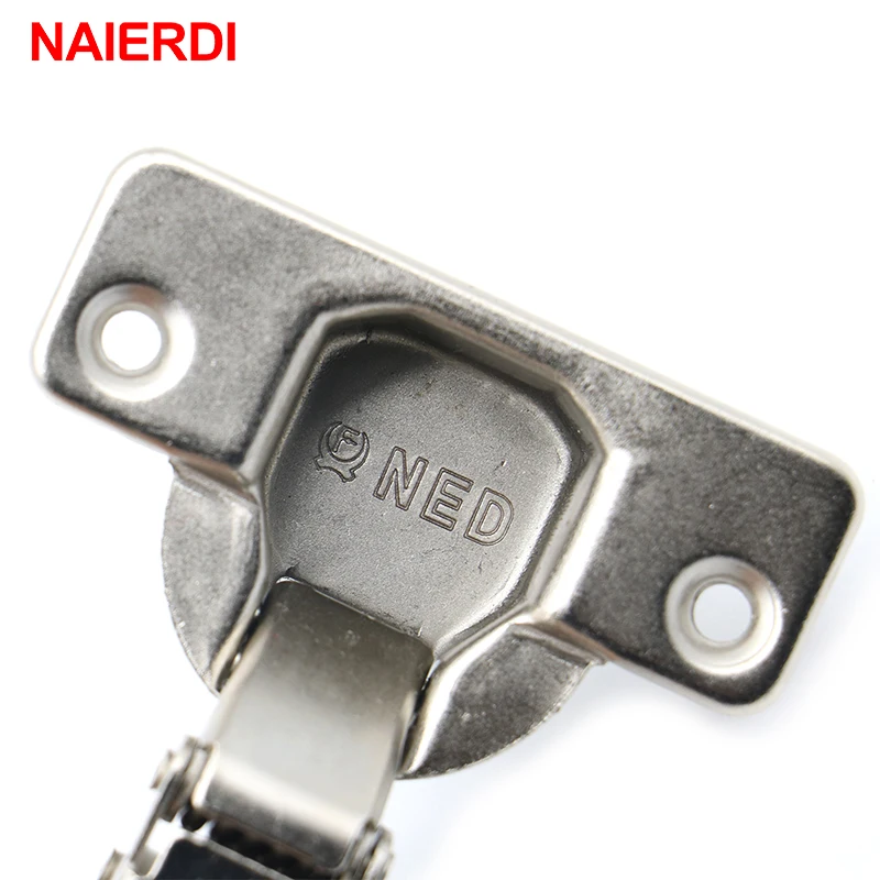NAIERDI 4PCS C Series Stainless Steel Hydraulic Hinge Iron Core Damper Buffer Cabinet Hinges Cupboard Door Hinges Soft Close