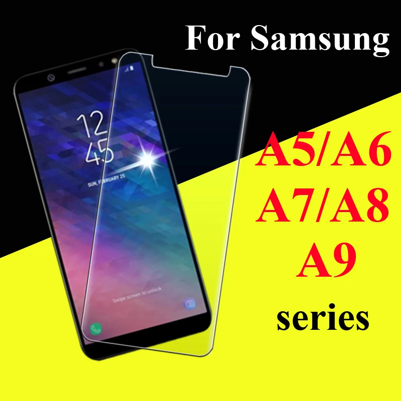 Защитное стекло для samsung A 5 6 7 8 9 plus закаленное стекло Samsun Samsong 9H защитная пленка 2,5