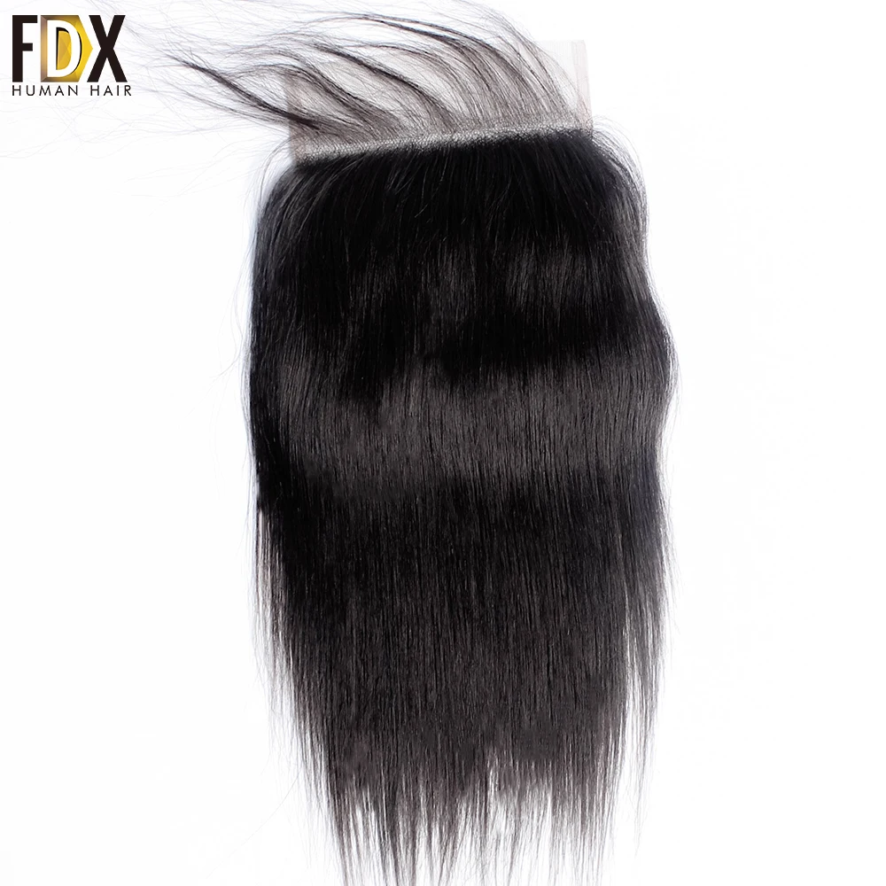 FDX Brzailian Hair 6x6 Lace Closure Straight Swiss Lace With Baby Hair Natural Human Hair 8 10 12 14 16 18 20 Inch remy closure