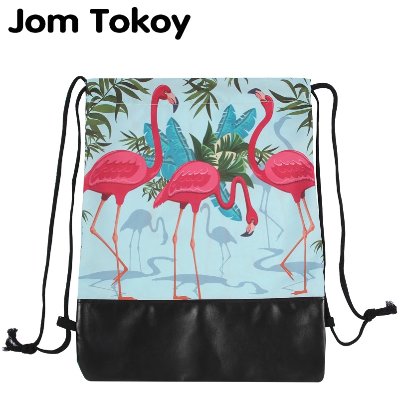 Jom Tokoy 3D Printing Flamingo Pattern Women Drawstring Bag 2018 New School girls Drawstring backpacks Jom Tokoy 3D Printing Flamingo Pattern Women Drawstring Bag 2018 New School girls Drawstring backpacks