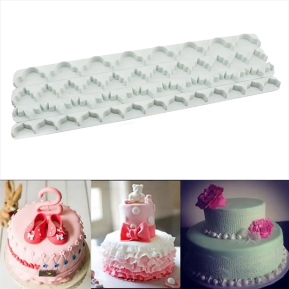 Buy 4Pcs Different Wave Shape Of Ribbon Fondant Lace