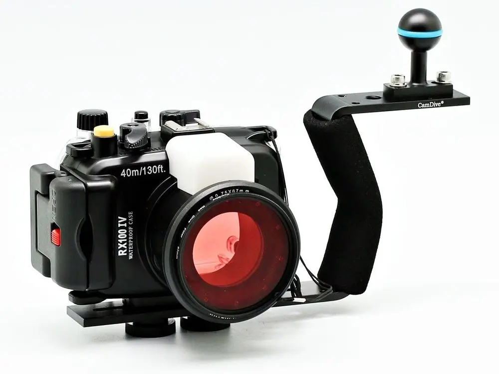 

For Sony DSC RX100 IV 40m/130ft Meikon Underwater Camera Housing + Red Underwater Filter (wet 67mm) + diving handle