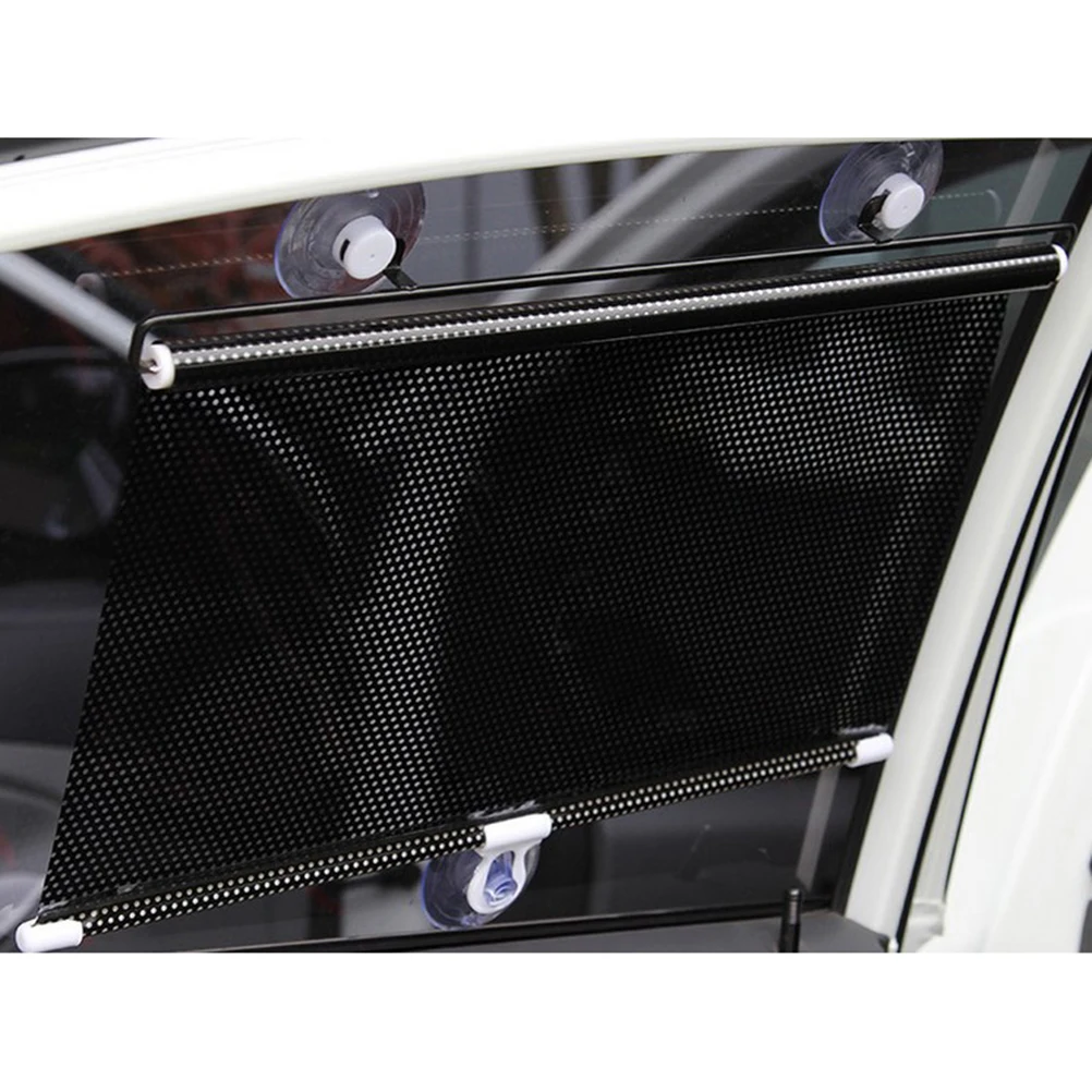 2 шт Универсальные выдвижные автомобильные шторы для автомобиля, оконные роликовые солнечные шторы, шторки-40x60 см(черный