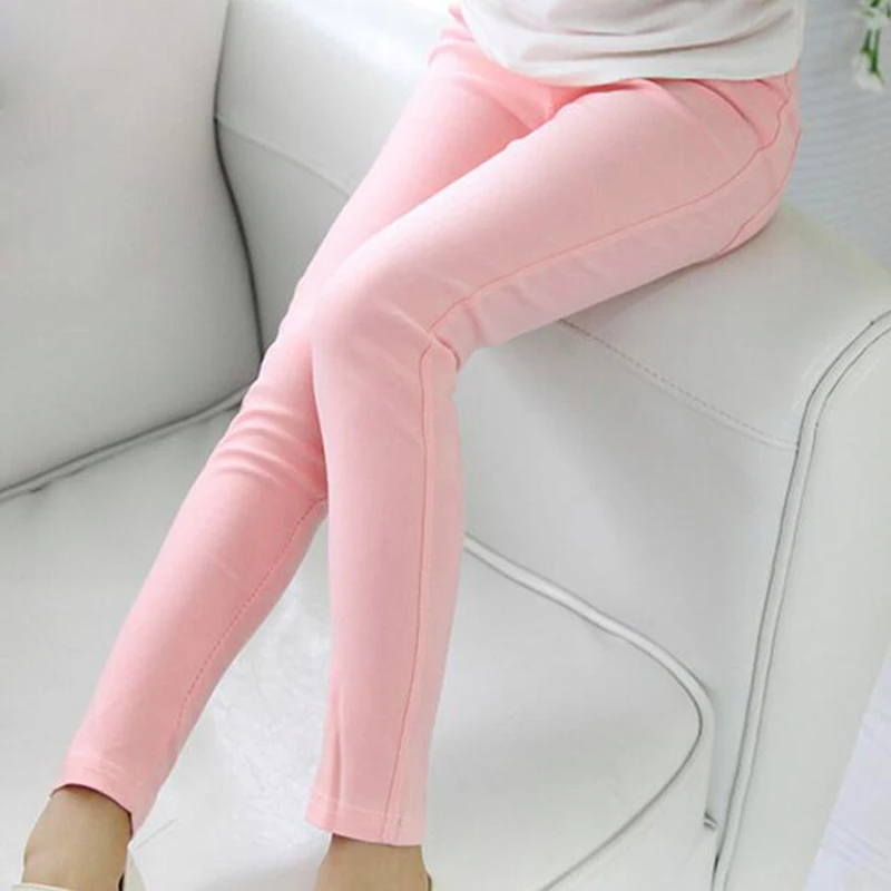 Denim Leggings Elastic Waist Cotton Candy