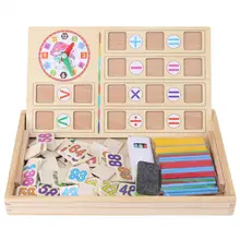 Детская деревянная развивающая игрушка для малышей, многофункциональная обучающая коробка с цифрами, игрушки-головоломки