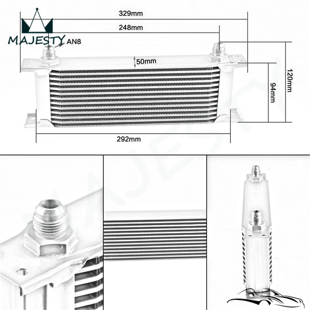 AN8 Универсальный ряд 13 масляный радиатор алюминиевая излучающая система охлаждения+ 2 шт шланговые фитинги