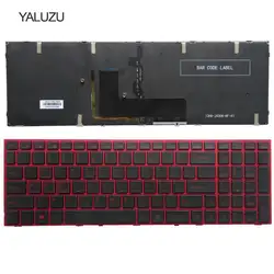 YALUZU новая клавиатура для ноутбука США Clevo P650 P670RE3 P670RG P650RE3 P650RE6 P650RG красная Клавиатура США цвет подсветкой английская версия