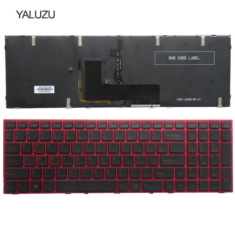 Новая английская клавиатура YALUZU для ноутбука Clevo P650 P670RE3 P670RG P650RE3 P650RE6 P650RG красная