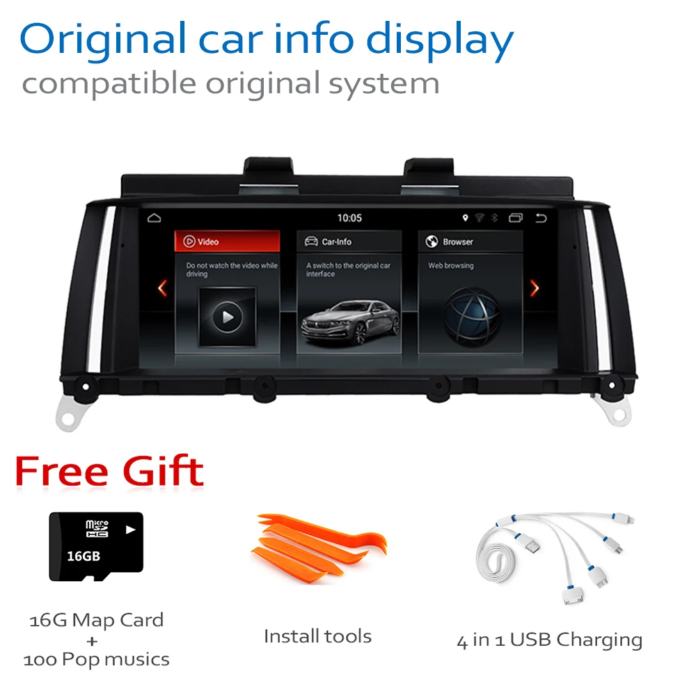 Discount Android 8.0 up Car DVD Navi Player For BMW X3 F25 2011~2013 CIC Audio Stereo HD Touch Screen all in one 5