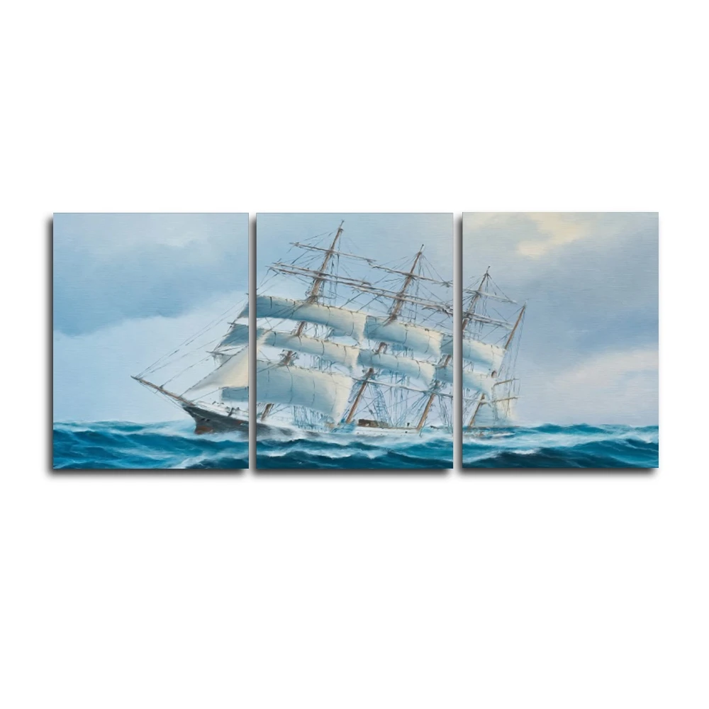 

Laeacco 3 Panel Abstract Sailboat Outside Posters and Prints Wall Art Canvas Calligraphy Painting Nordic Home Living Room Decor
