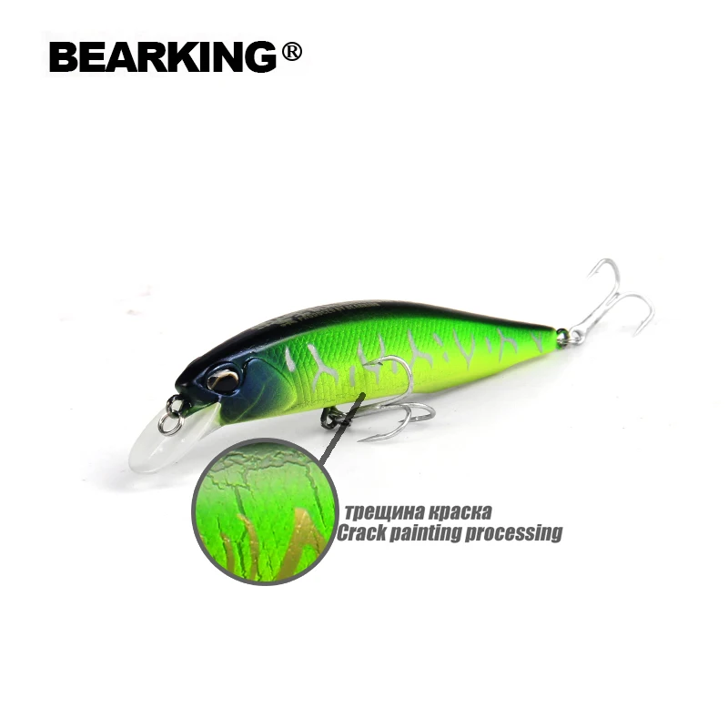 Популярная модель Bearking, 10 см, 14,5 г, воблеры для рыбалки, 5 шт./лот, приманка для рыбалки, приманка, плавающая приманка, кренкбейт с 2 крючками xstrong