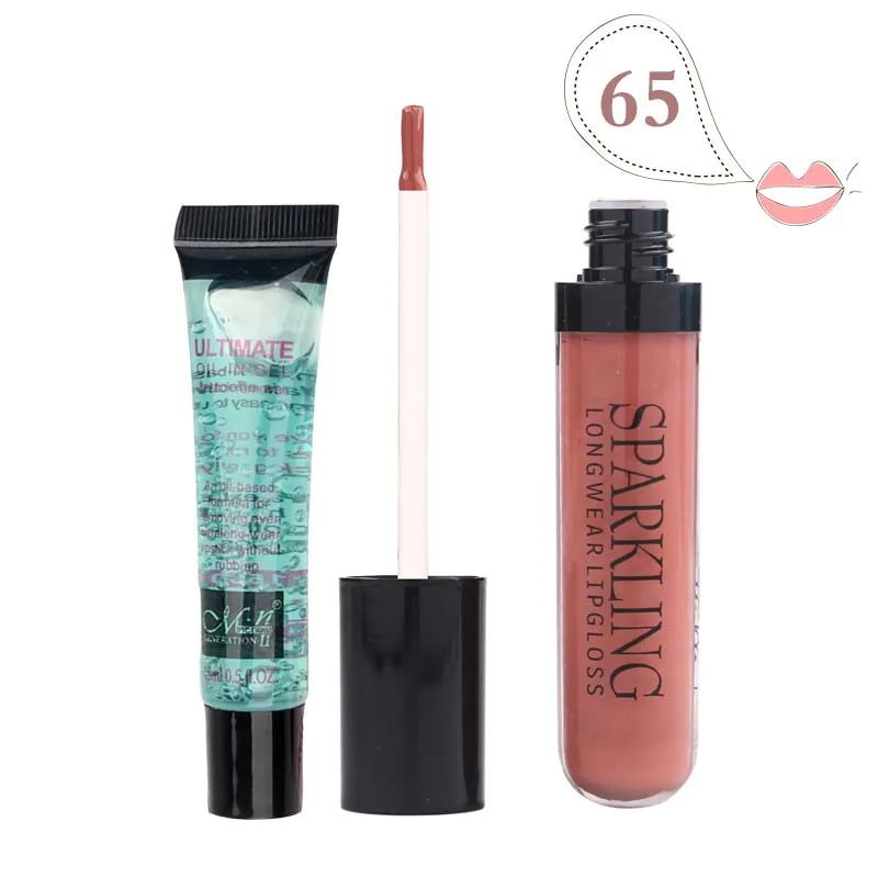 Menow бренд Make Up Set 21 Цвета жидкости Блеск для губ Водонепроницаемый долговечные и 15 мл Помада для снятия 5380 - Цвет: 65