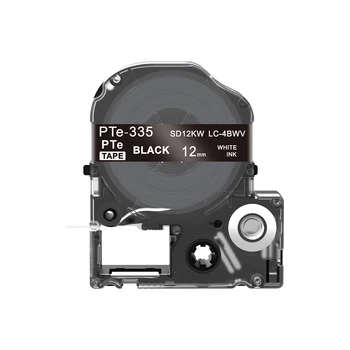 

PUTY 5pcs Compatible 12mm tape SD12KW white on black labeling tape used for KingJim LabelWorks LW300 lw400