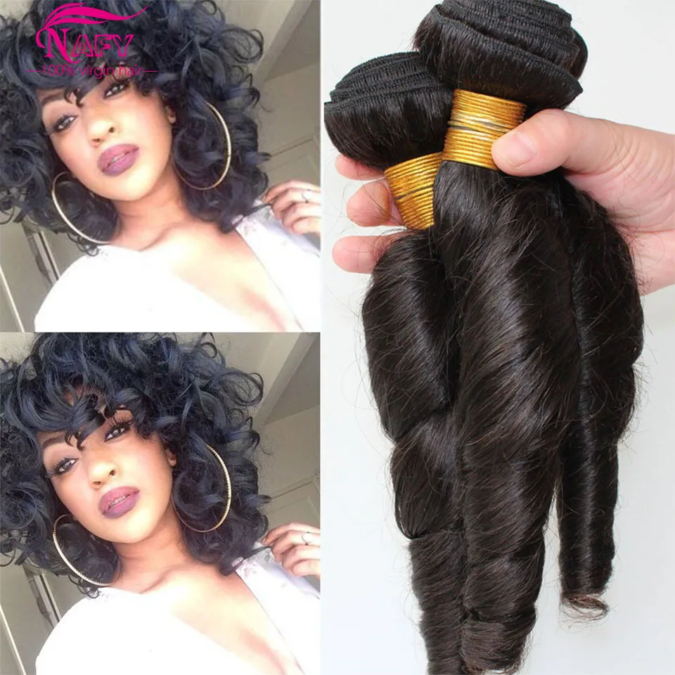 7A Malaysian Spring Curl Virgin Hair Bouncy Curl 3 Bundles 100% Unprocessed Virgin Human Hair Weave Cheap Sprial Curl Color 1b