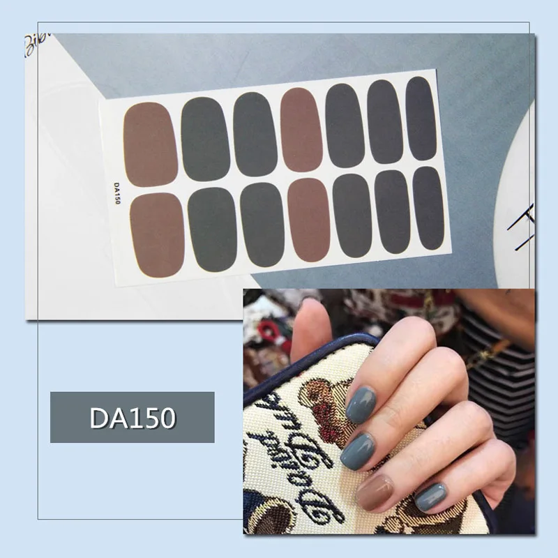 1 лист стикер для ногтей водонепроницаемый клей наклейки для ногтей маникюр ногти Декор DIY KG66 - Цвет: DA150