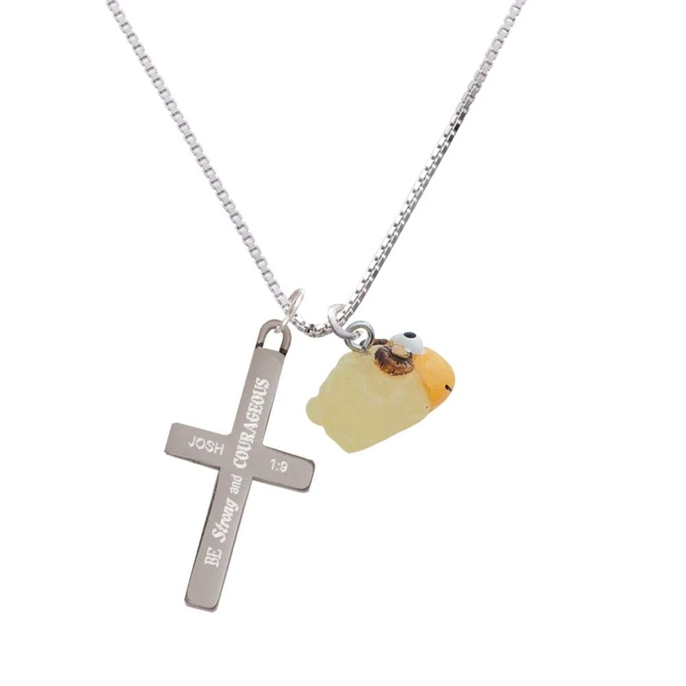 Resin Ram - Strong and Courageous - Cross Necklace