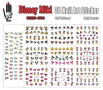

3D Beauty Nail Sticker K080-090 Cartoon Mickey Bear Duck Mouse 3D Nail Art Sticker Decal For Nail Large Piece(11 DESIGNS IN 1)