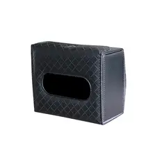 Stylish Car Seat Headrest Sun Visor Mount Faux Leather Tissue Box Case Holder
