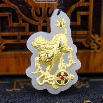

Necklace Pendant Men Women Hetian jade 24k Gold Kirin Lucky Bless Pendants For Male Female Unisex Find Jewelry Top Quality