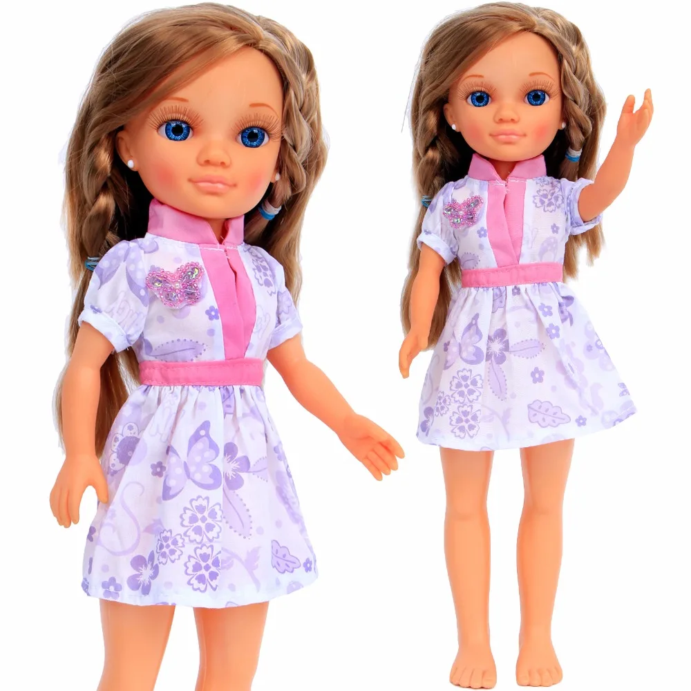 

High Quality Purple Dress Wedding Party Gown Butterfly Pattern Elegant Skirt Clothes For Nancy Doll Accessories Kids Gift Toy