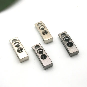 

30pcs/lot unique square metal alloy stoppers toggle cord locks Drawstring lock with two holes silver / black STP-019
