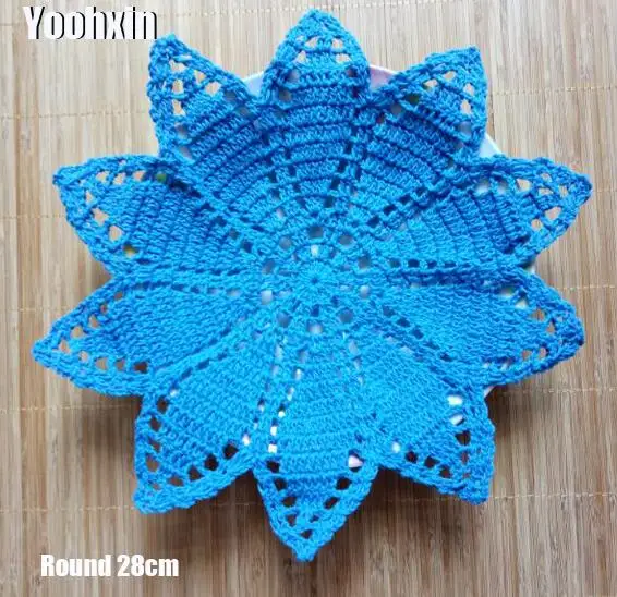 

Modern lace round cotton table place mat crochet coffee placemat pad Christmas drink coaster cup mug tea dining doily kitchen