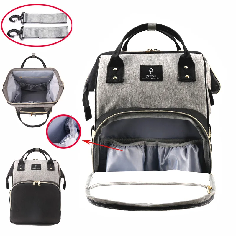 Bolsa de pañales USB de gran capacidad bolsa impermeable de maternidad de viaje mochila diseñador enfermería bolsa bebé cochecito nuevo bolso - 2