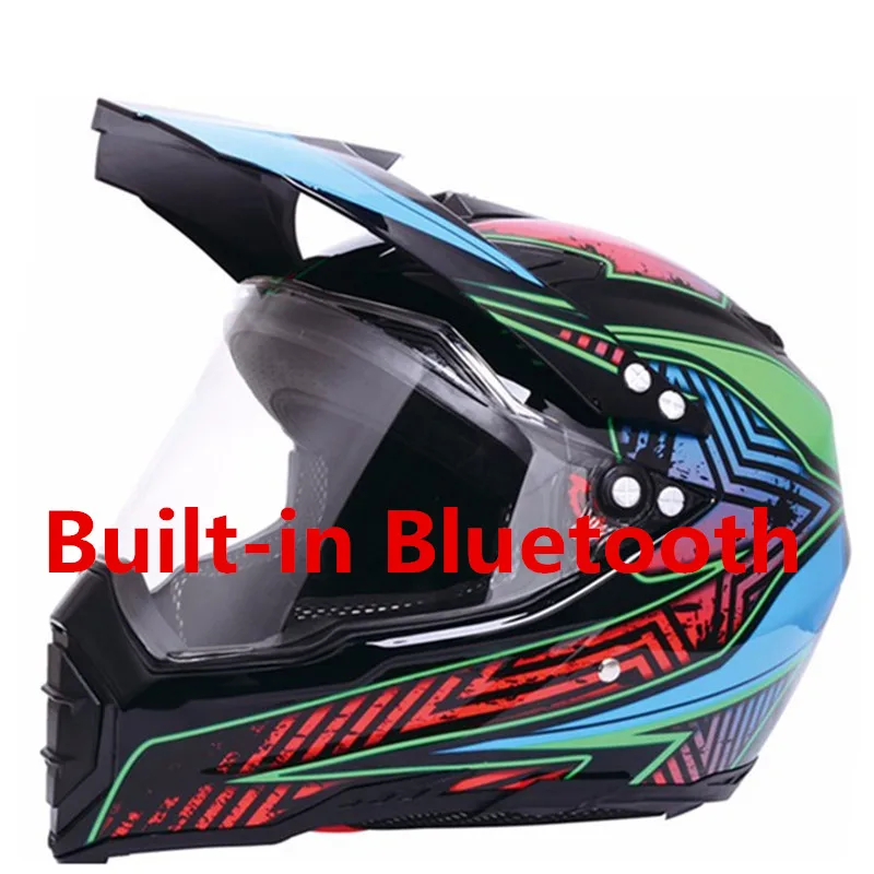 Motorcycle Bluetooth Helmets Full Face Helmet,Built-in Integrated Intercom Communication System FM radio,L size,Matte Black - Color: bluetooth helmet