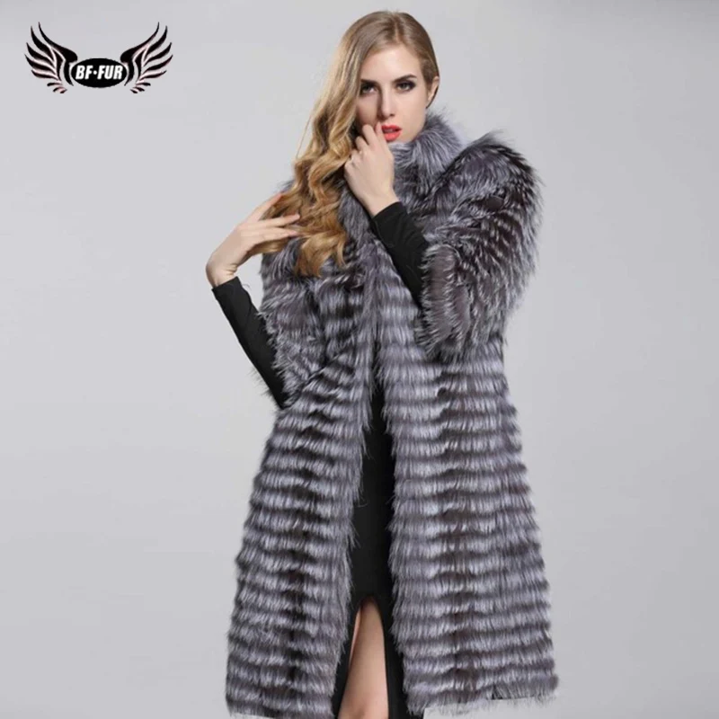 

Real Silver Fox Fur Coat All The Sliver Fox Fur You Want is Here Whole Skin Long Russian Winter Coat Women Jacket Natural Fur