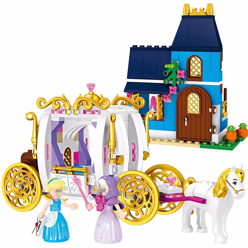 Funny Friends 25009 Duploe Princess Cinderella Pumpkin Carriage Building Blocks Compatible legoINGly 41146 DBP490