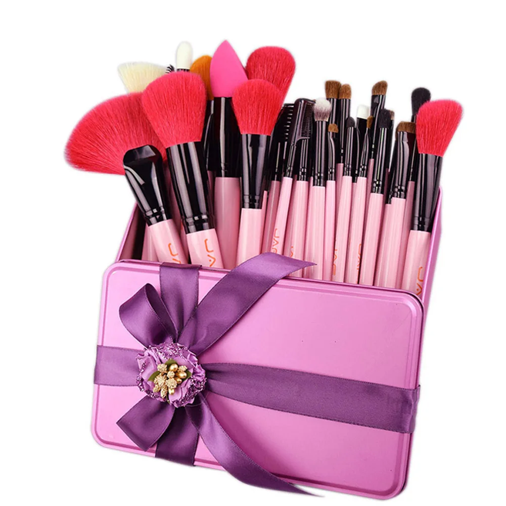 

32 PCS Pink Makeup Brush Set Wool in Gift-Box Packing Face Eyes Eyeshadow Birthday Gift QS888