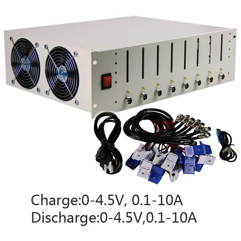 

8-channel Battery Split Cabinet/ Lithium Battery Capacity Tester/ 10A4.5V Charge 10A4.5V Discharge Cyclic Aging/Online Software