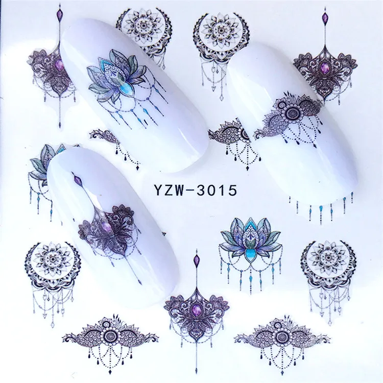 

1 pcs Nail Sticker Water Decals Women White Flower Cat Butterfly Transfer Nail Art Decoration 2018 m3NS3