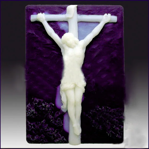 

PRZY silicone mold jesus tied to the cross Silica gel soap molds jelly candy mould silicone forms candle soap aroma mold