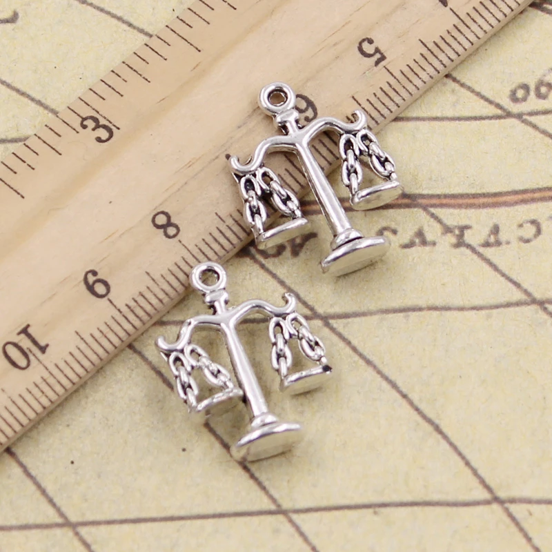 20pcs Charms Libra Scales Of Justice 17x22mm DIY Retro Jewelry Braclet Necklace Antique Bronze Silver Color Pendant