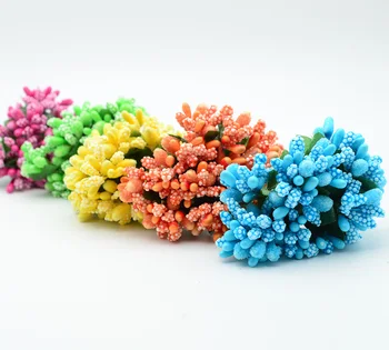

144pcs artificial stamen flowers cheap christmas wreath decoration accessories for home wedding pompons diy gifts fake plastic