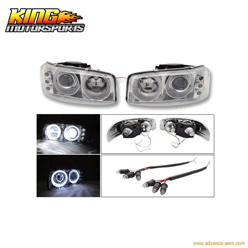 For Denali Yukon Sierra Chrome Housing 2 Halo Projector Front Headlights Head Lamp USA Domestic Free Shipping For Denali Yukon Sierra Chrome Housing 2 Halo Projector Front Headlights Head Lamp USA Domestic Free Shipping