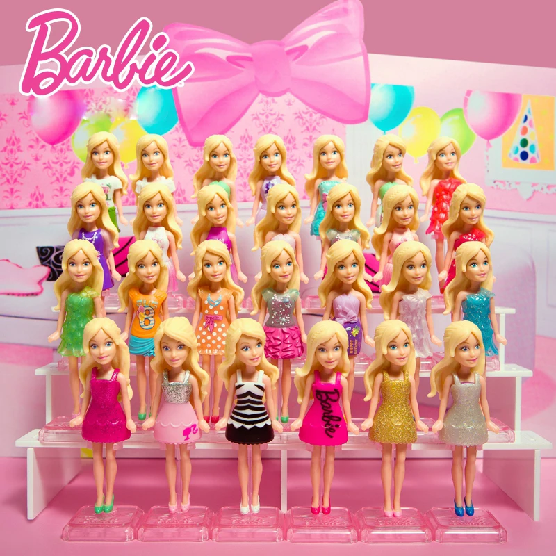 Figuras de acción originales de Mini muñecas Barbie para niñas, 18 Uds