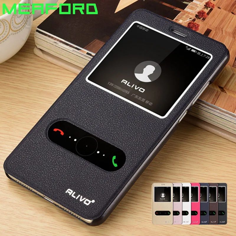 

For Huawei Honor 9 Lite Case Flip Luxury View Window Stand Case on For Coque Huawei Honor 9 Lite Case Cover PU Leather Phone Bag