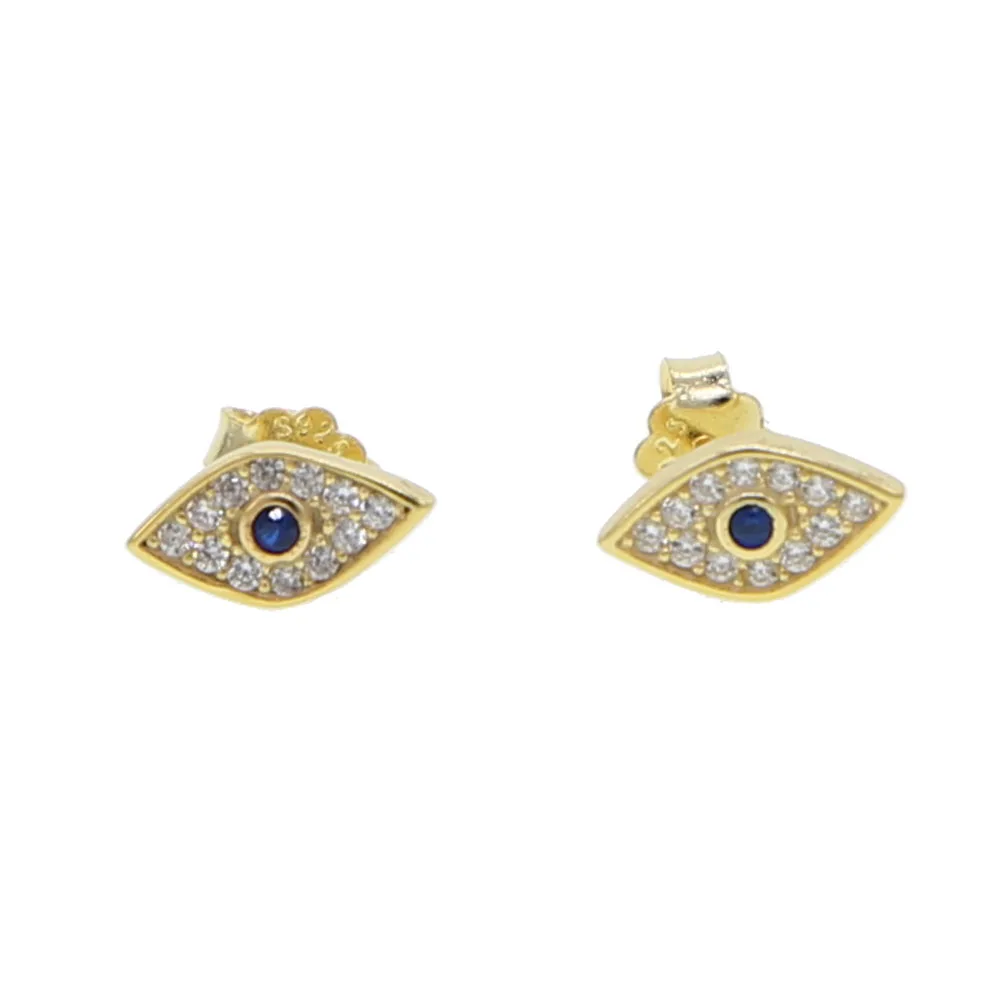 gold filled tiny mini studs evil eye clear cz eye stud 925 sterling silver minimalist adorable eye stud earring